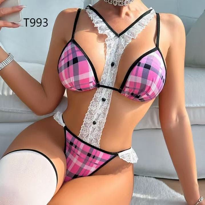 Ruffle Lace Teddy Nighty, product photograph.