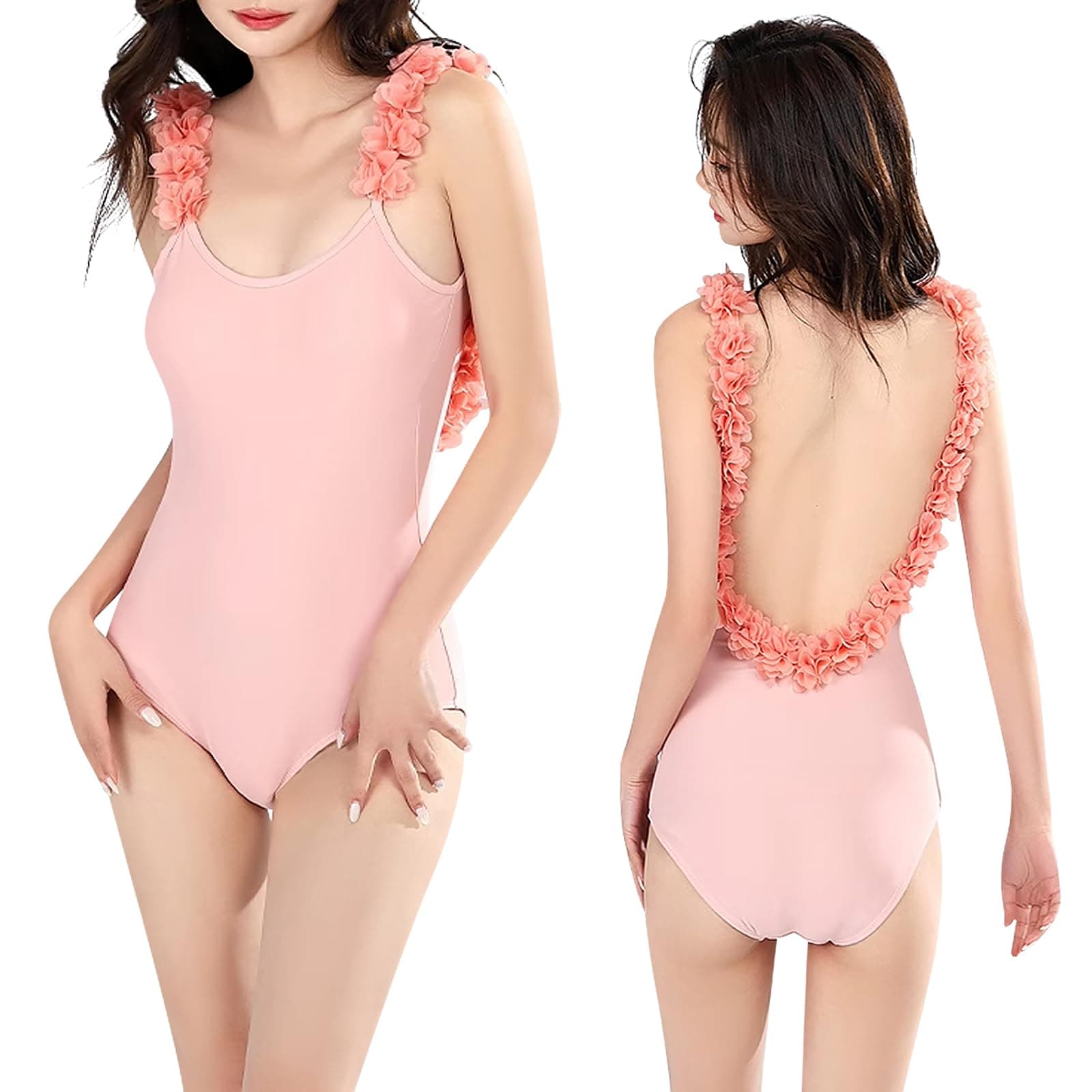 One Piece Floral Backless Nighty, product photograph.