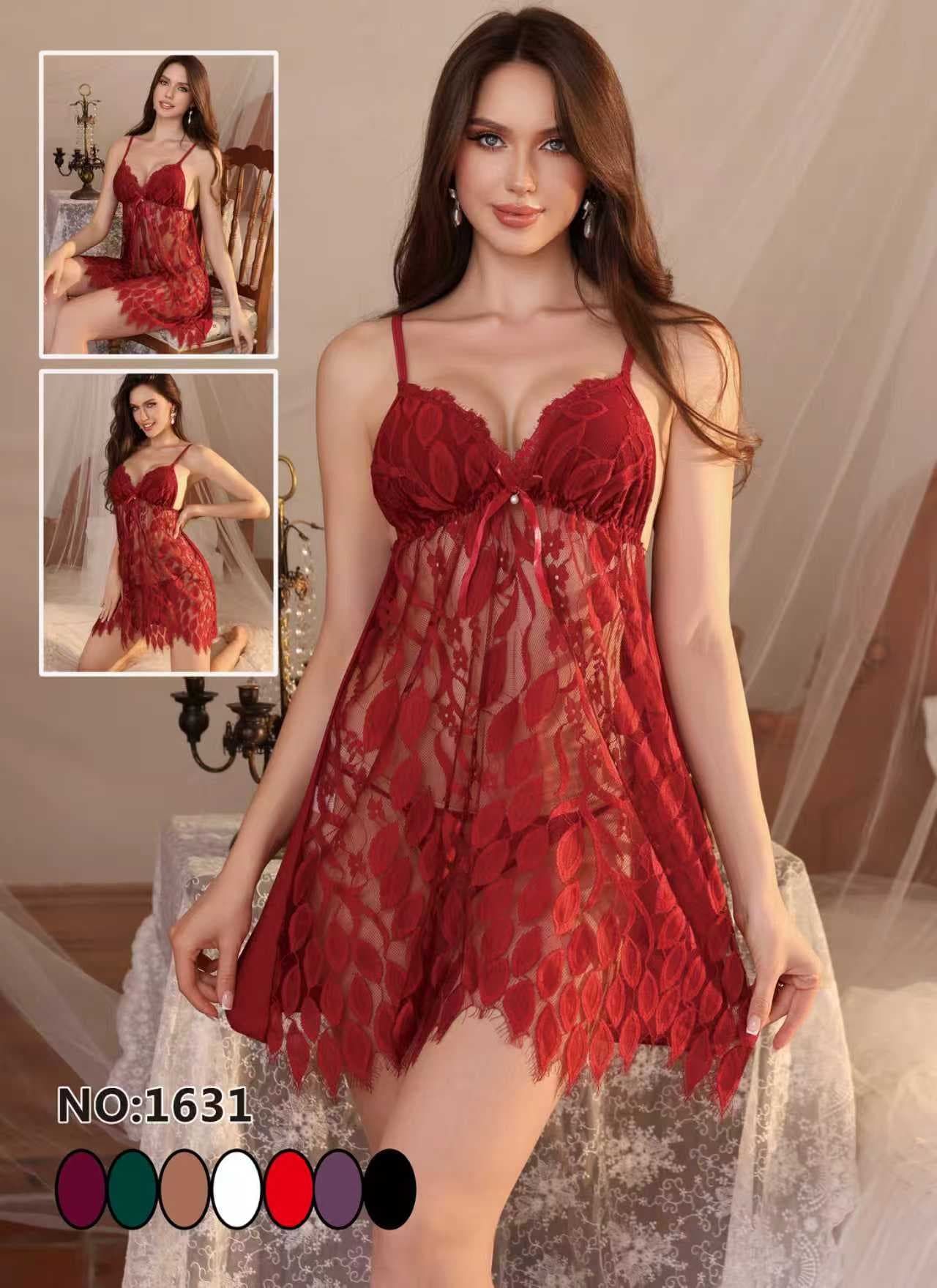 Floral Leaf Babydoll Nighty, product photograph.