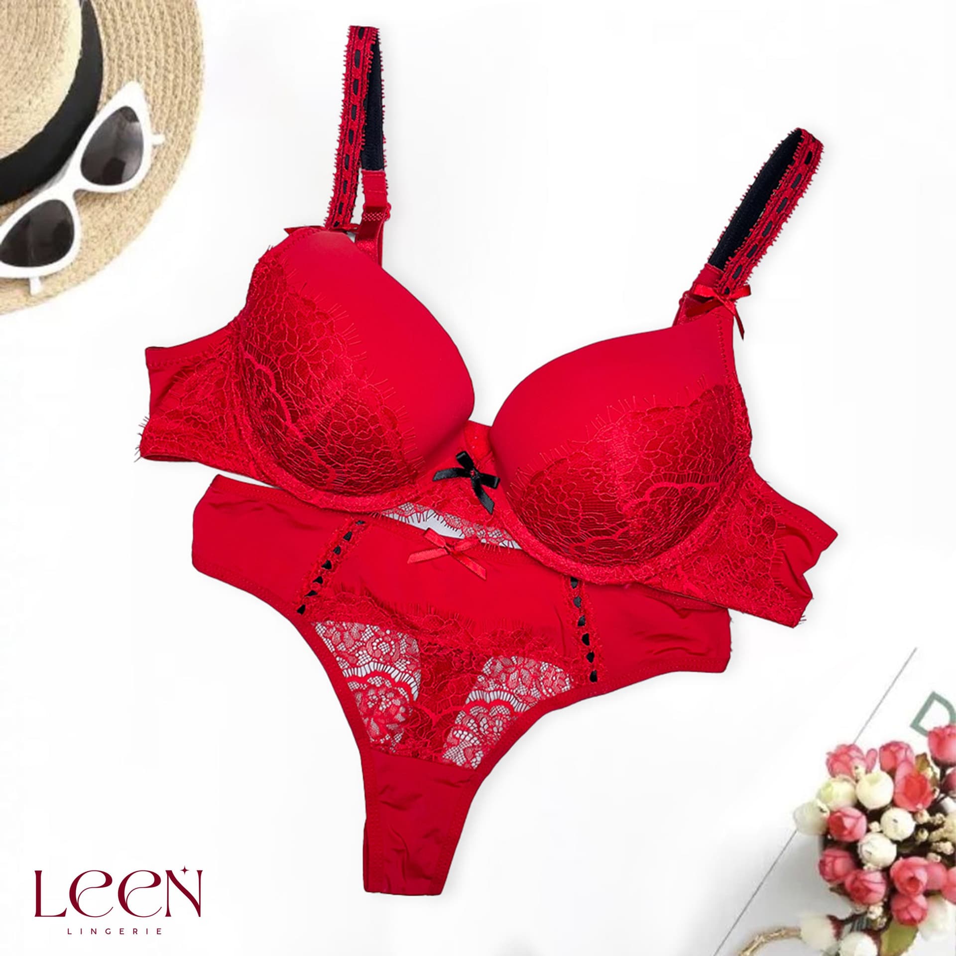 Bridal Double Padded Bra Set, product photograph.