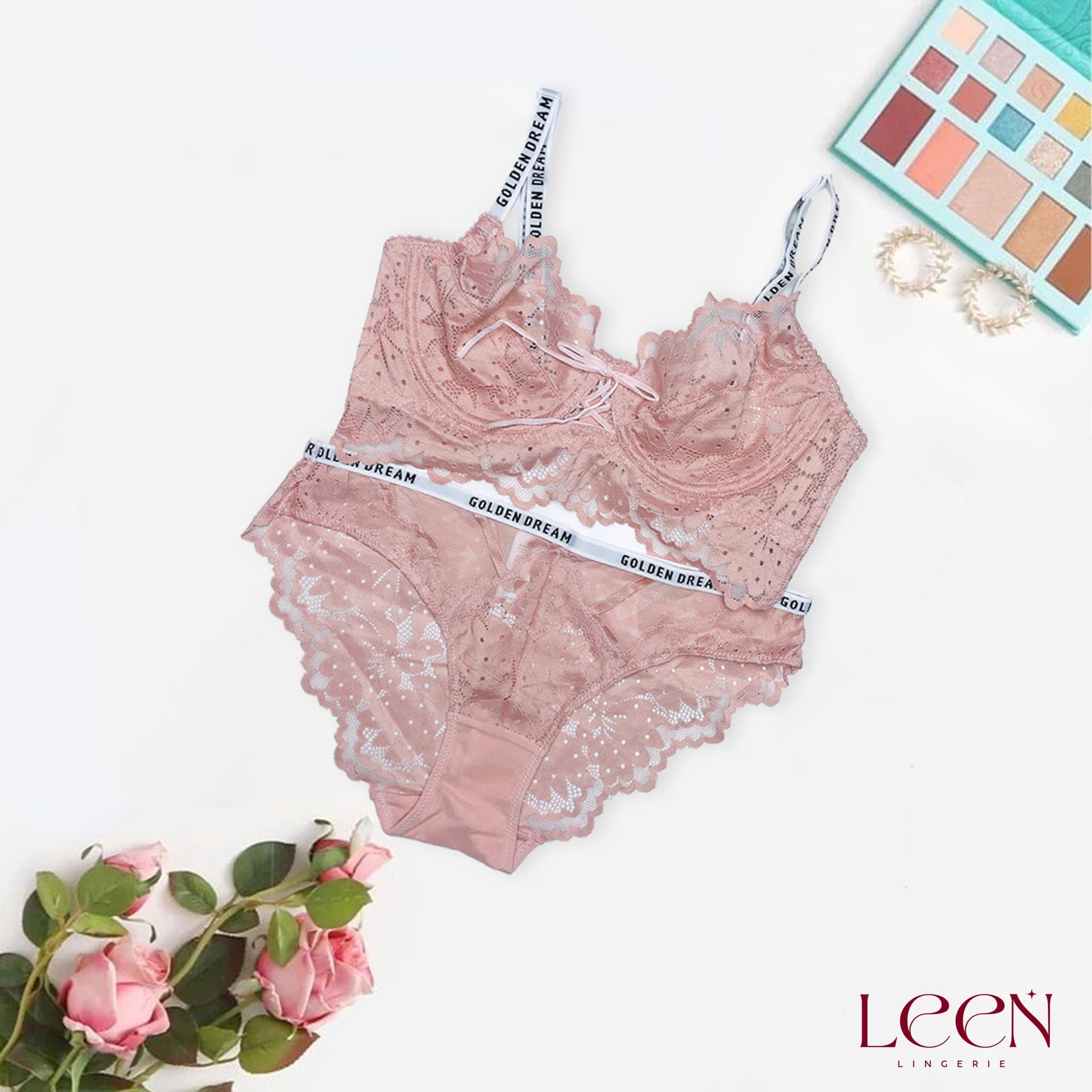 Kinder Net Bra Set, product photograph.