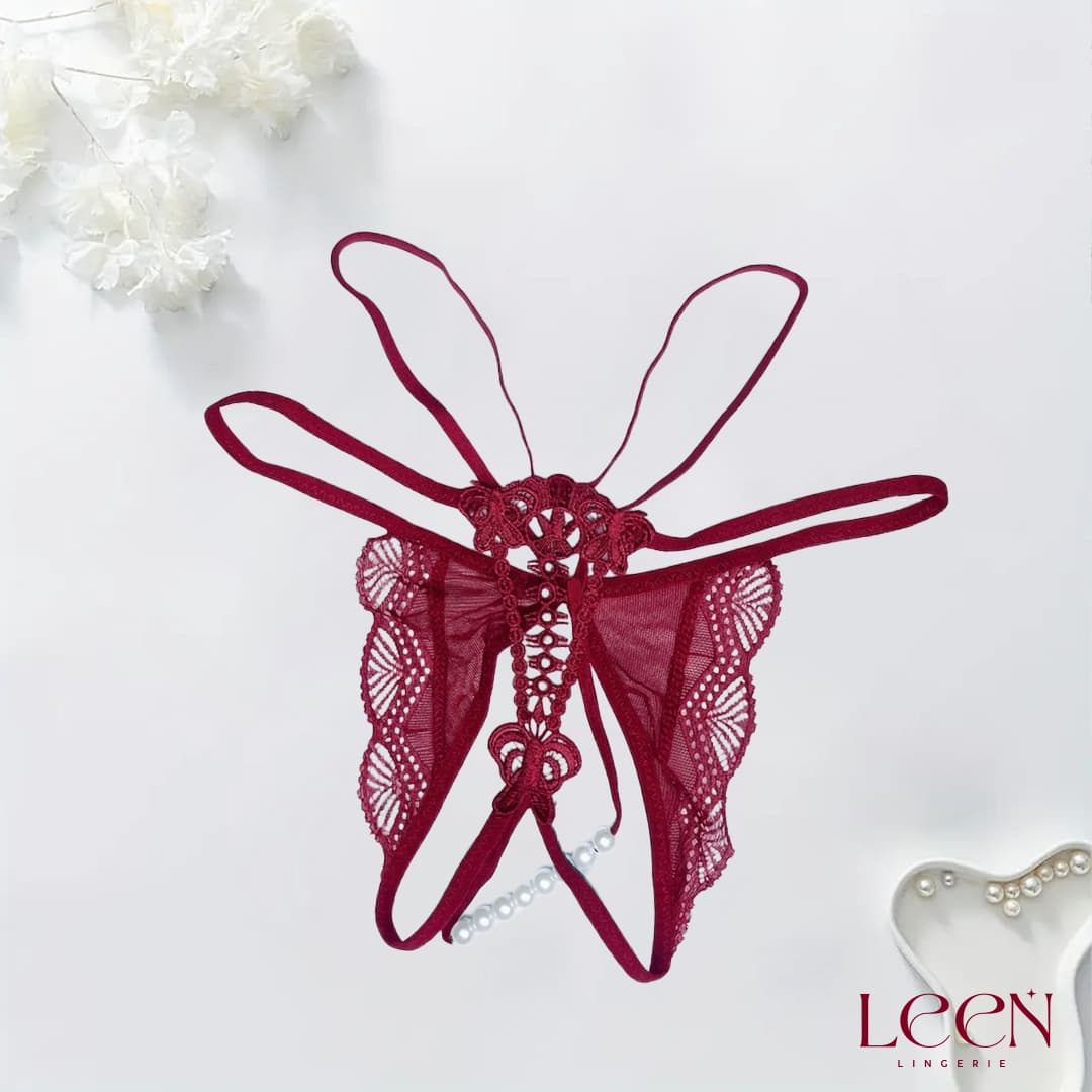 Butterfly Thin Strap Net Panty, product photograph.